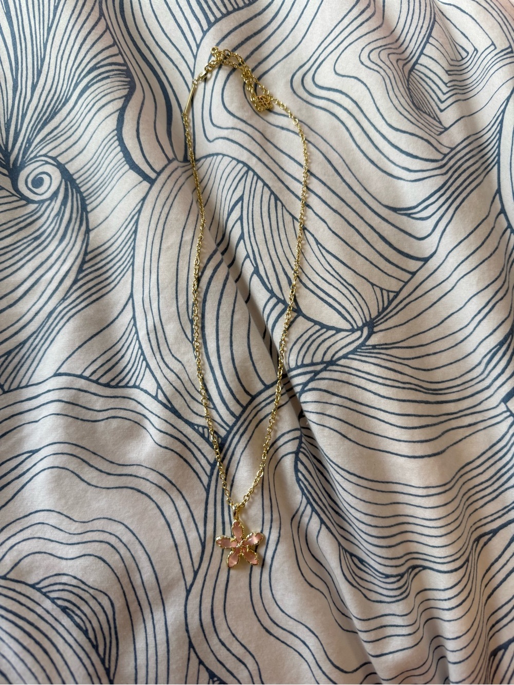 Kendra Scott Gold Necklace with Pink Flower Charm